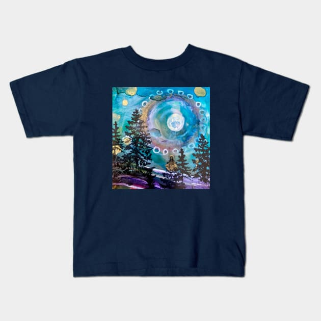 Redwood Full Moon Kids T-Shirt by EclecticArt